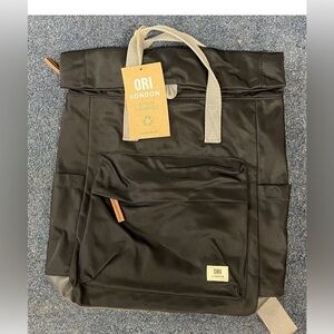Ori London Canfield Medium Nylon Backpack Black New with Tags
